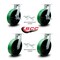 Service Caster 10 Inch Heavy Duty Green Poly on Cast Iron Caster Swivel Locks 2 Brakes, 4PK SCC-KP92S1030-PUR-GB-SLB-BSL-2-BSL-2 - alternate 3